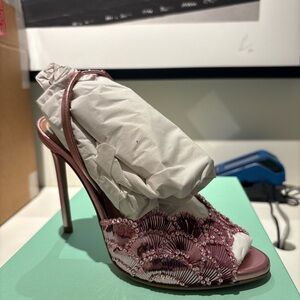 Aquazzura Pink Embellished Sandals